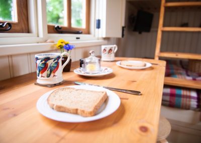 Morndyke Shepherds Huts Toast on Table