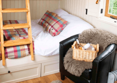 Morndyke Shepherds Huts Interior Bed